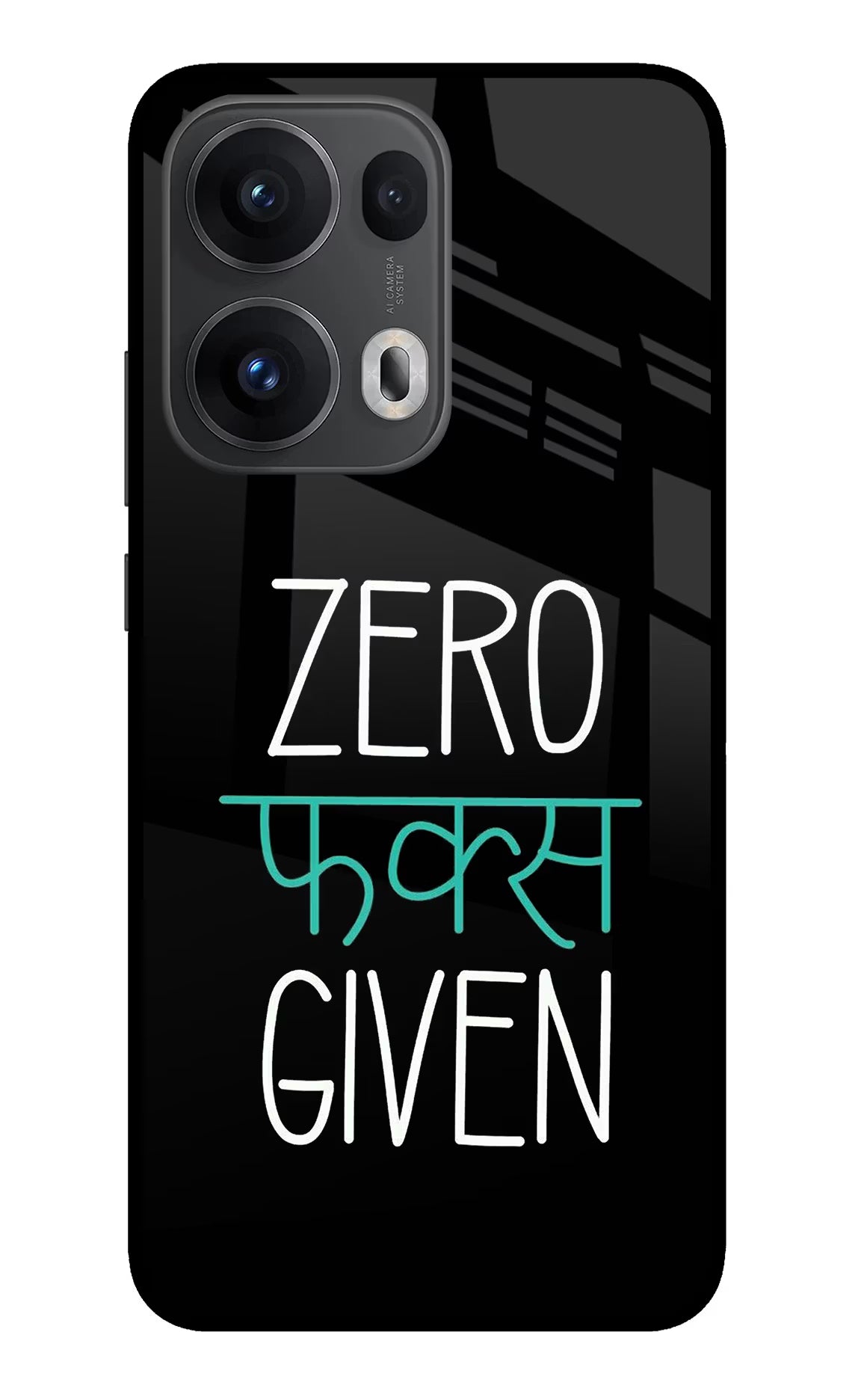 Zero Fucks Given Oppo Reno13 Pro 5G Glass Case Back Cover by Casekaro