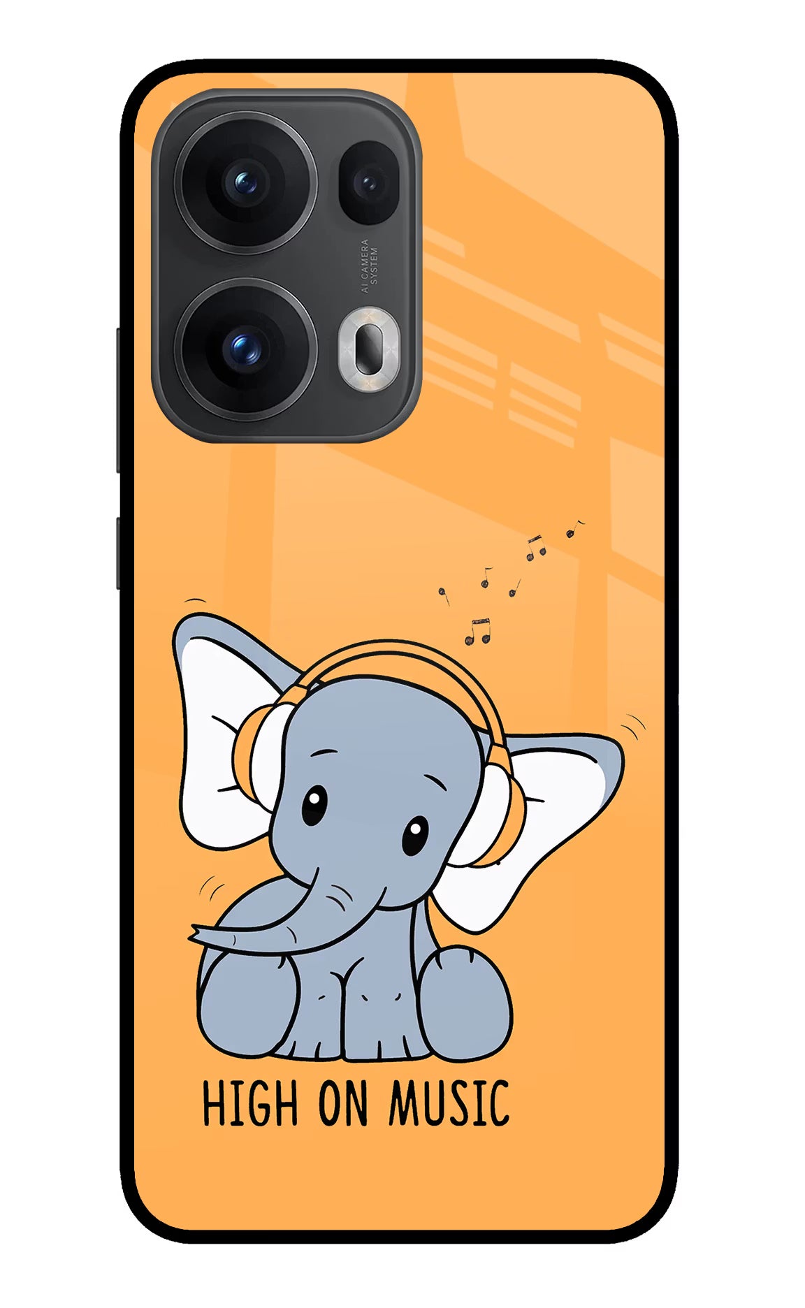 High On Music Oppo Reno13 Pro 5G Glass Case Back Cover by Casekaro
