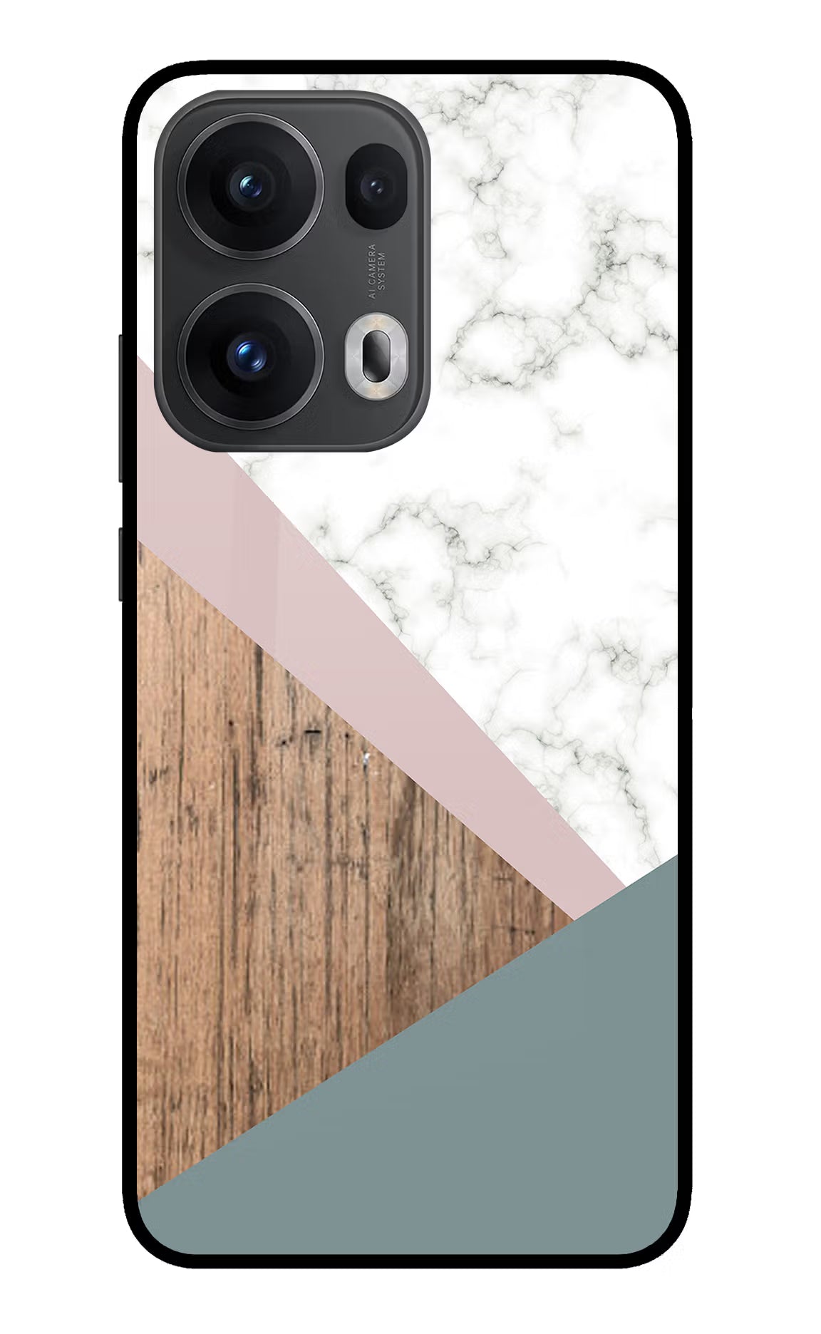 Marble wood Abstract Oppo Reno13 Pro 5G Glass Case