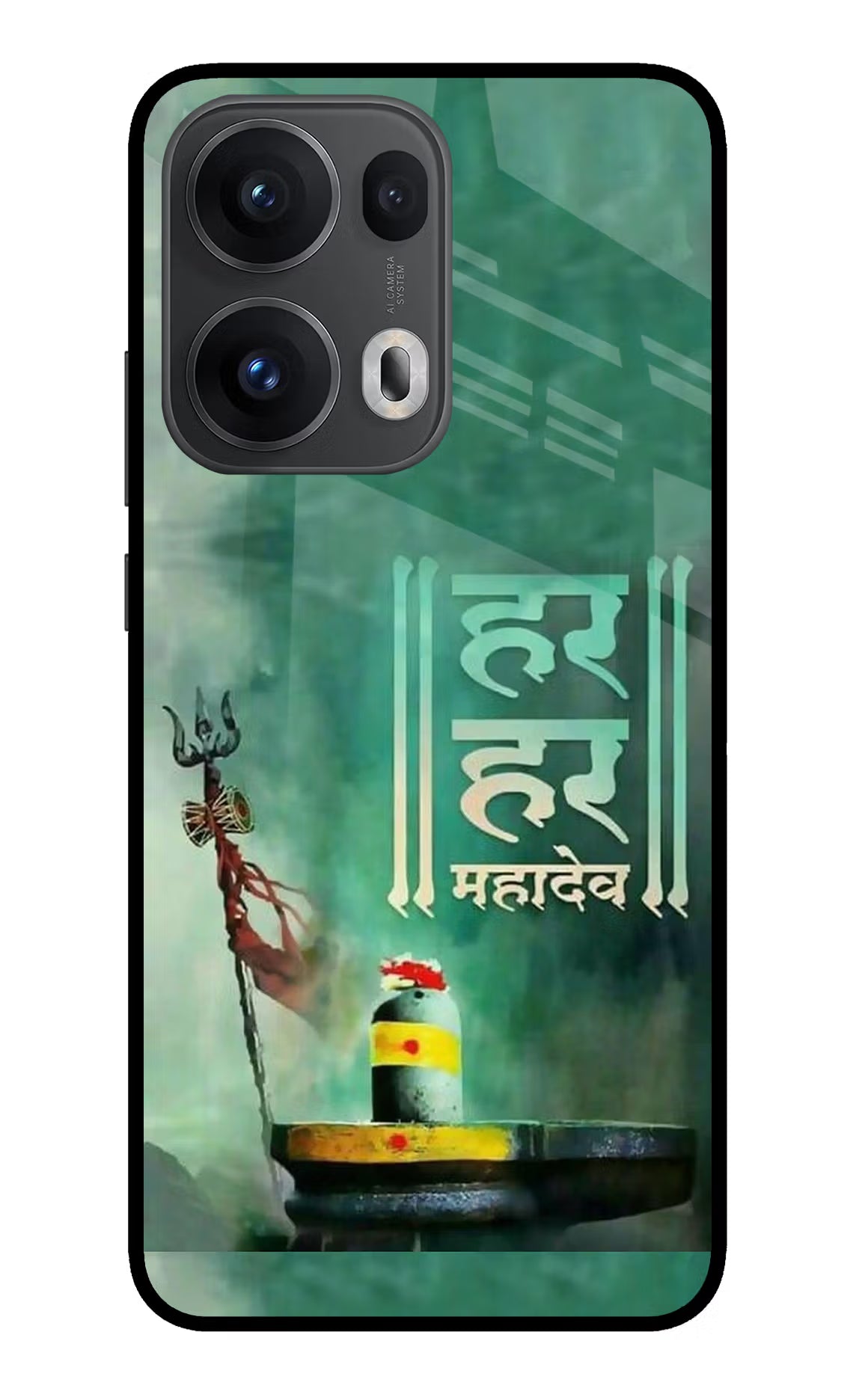 Har Har Mahadev Shivling Oppo Reno13 Pro 5G Glass Case Back Cover by Casekaro