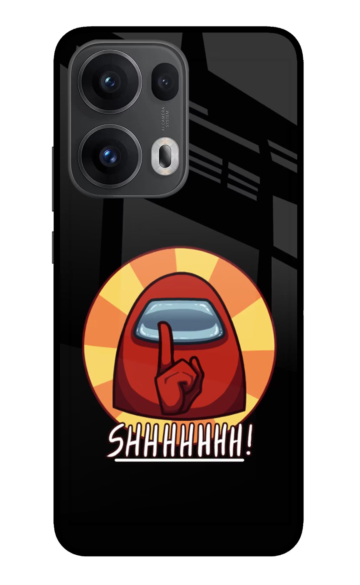 Among Us Shhh! Oppo Reno13 Pro 5G Glass Case Back Cover by Casekaro