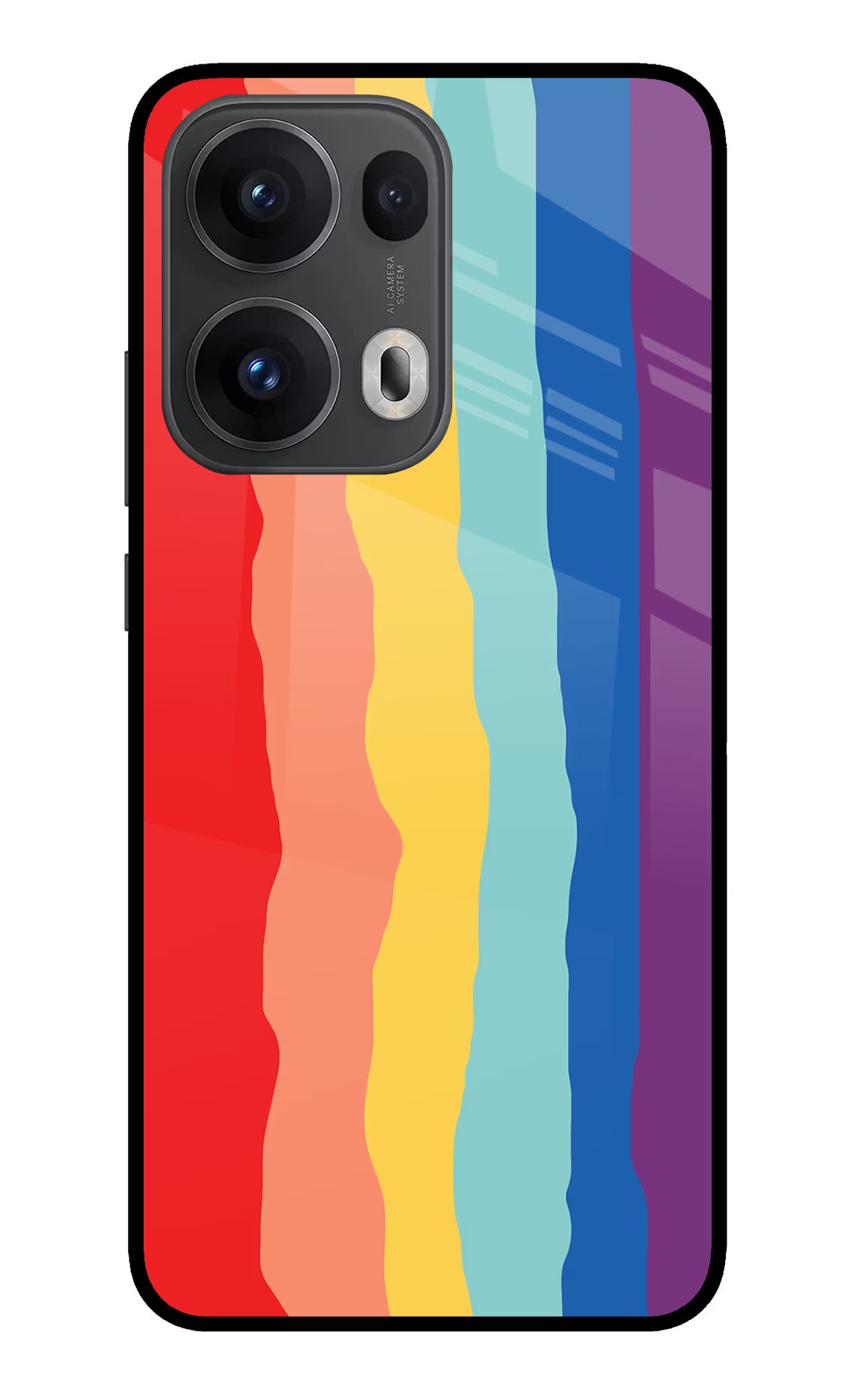 Rainbow Oppo Reno13 Pro 5G Glass Case Back Cover by Casekaro