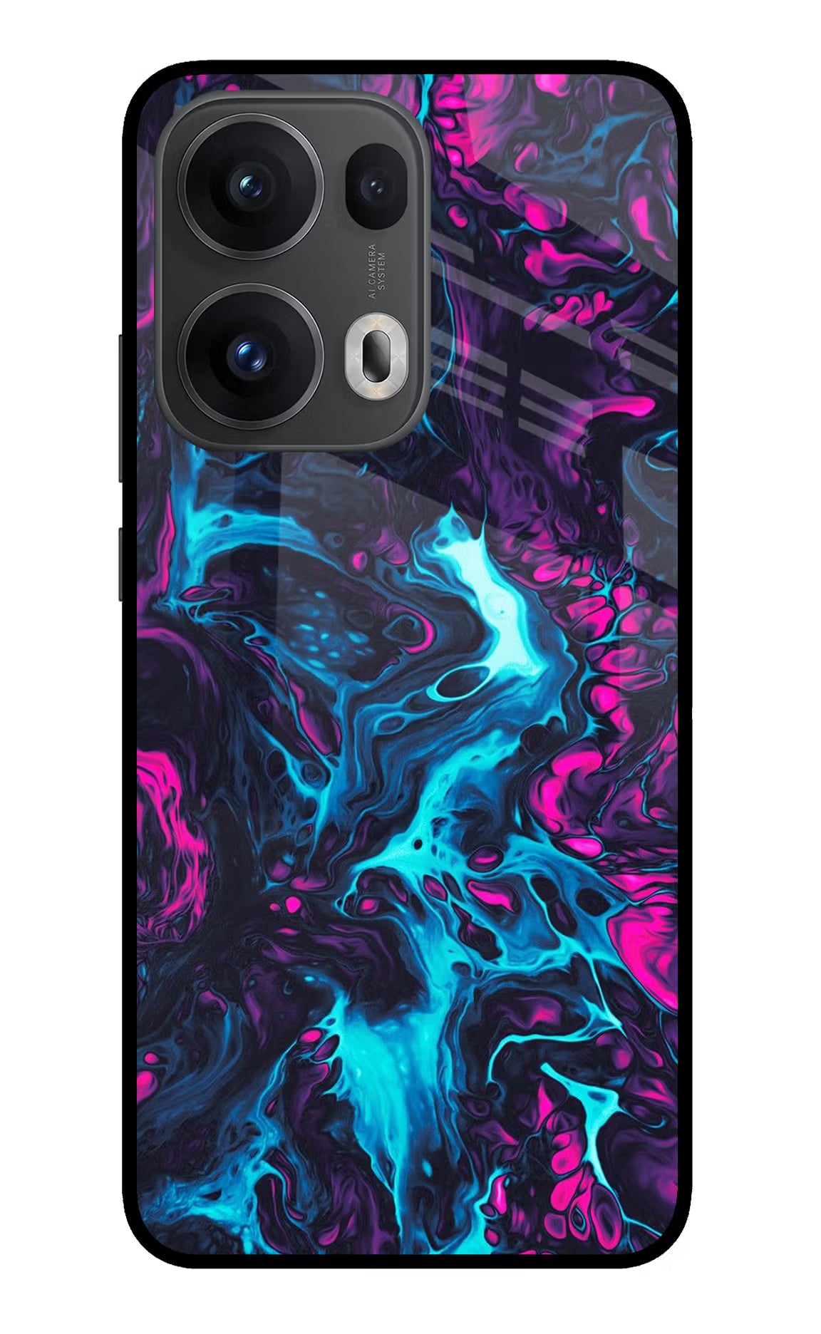 Abstract Oppo Reno13 Pro 5G Glass Case Back Cover by Casekaro