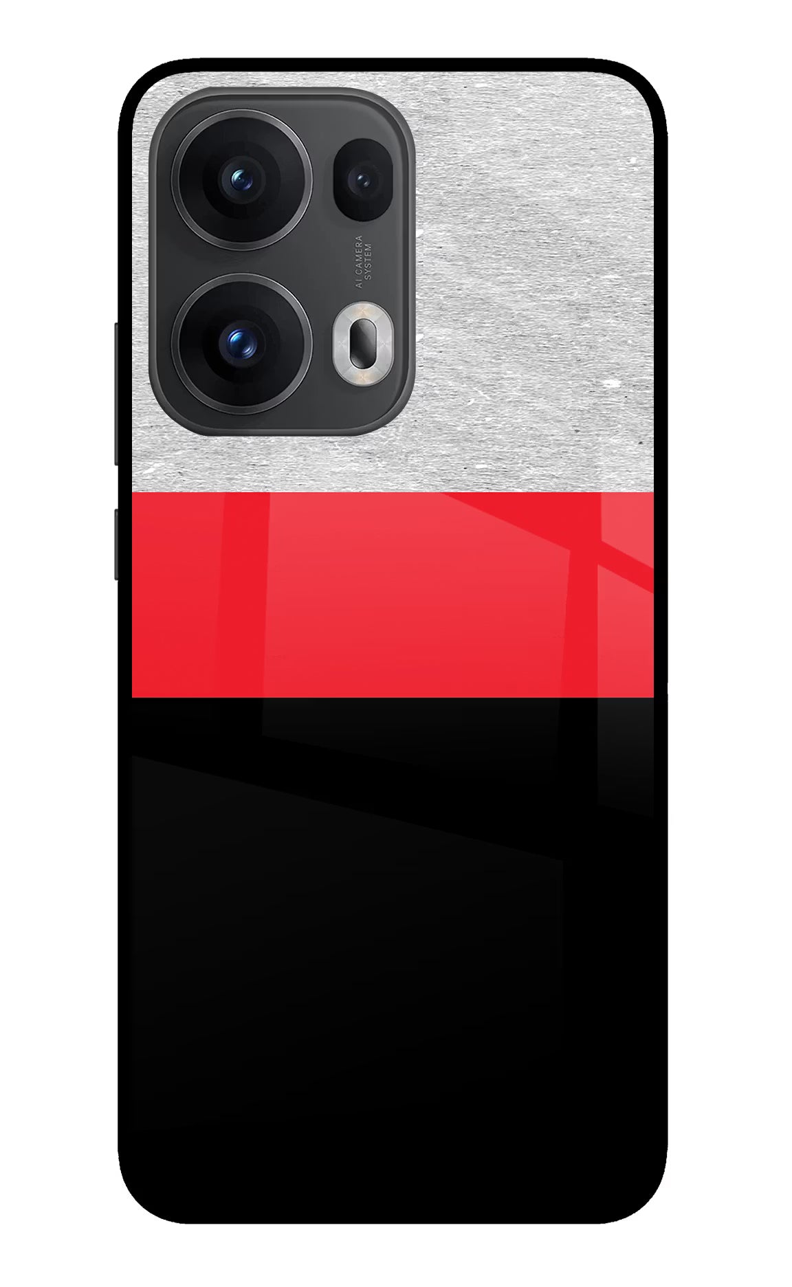 Tri Color Pattern Oppo Reno13 Pro 5G Glass Case Back Cover by Casekaro
