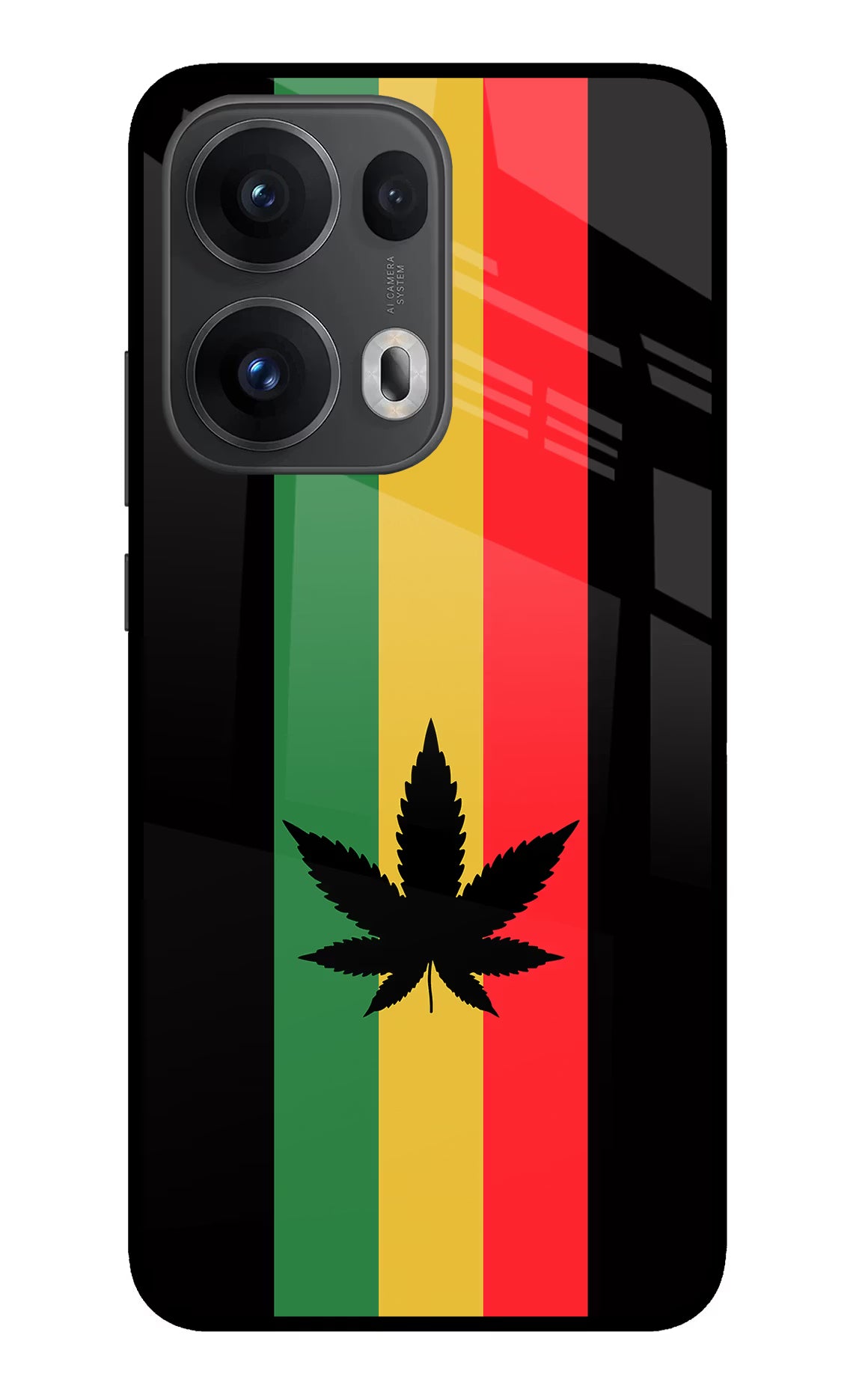 Weed Flag Oppo Reno13 Pro 5G Glass Case Back Cover by Casekaro