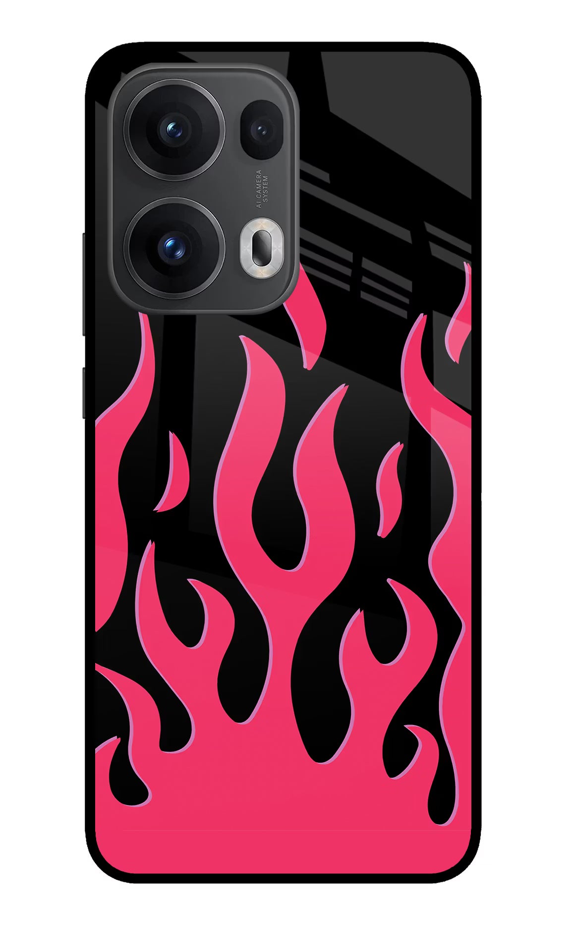 Fire Flames Oppo Reno13 Pro 5G Glass Case Back Cover by Casekaro