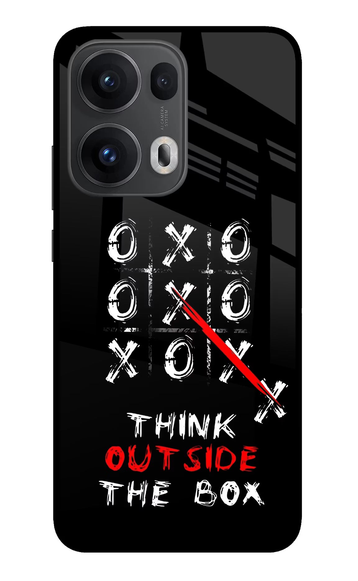 Think out of the BOX Oppo Reno13 Pro 5G Glass Case Back Cover by Casekaro