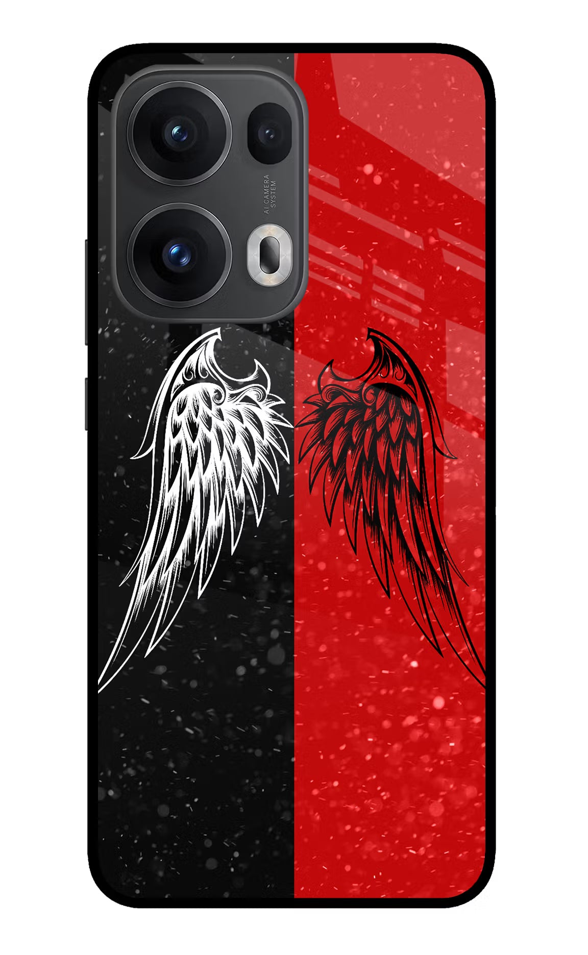 Wings Oppo Reno13 Pro 5G Glass Case Back Cover by Casekaro
