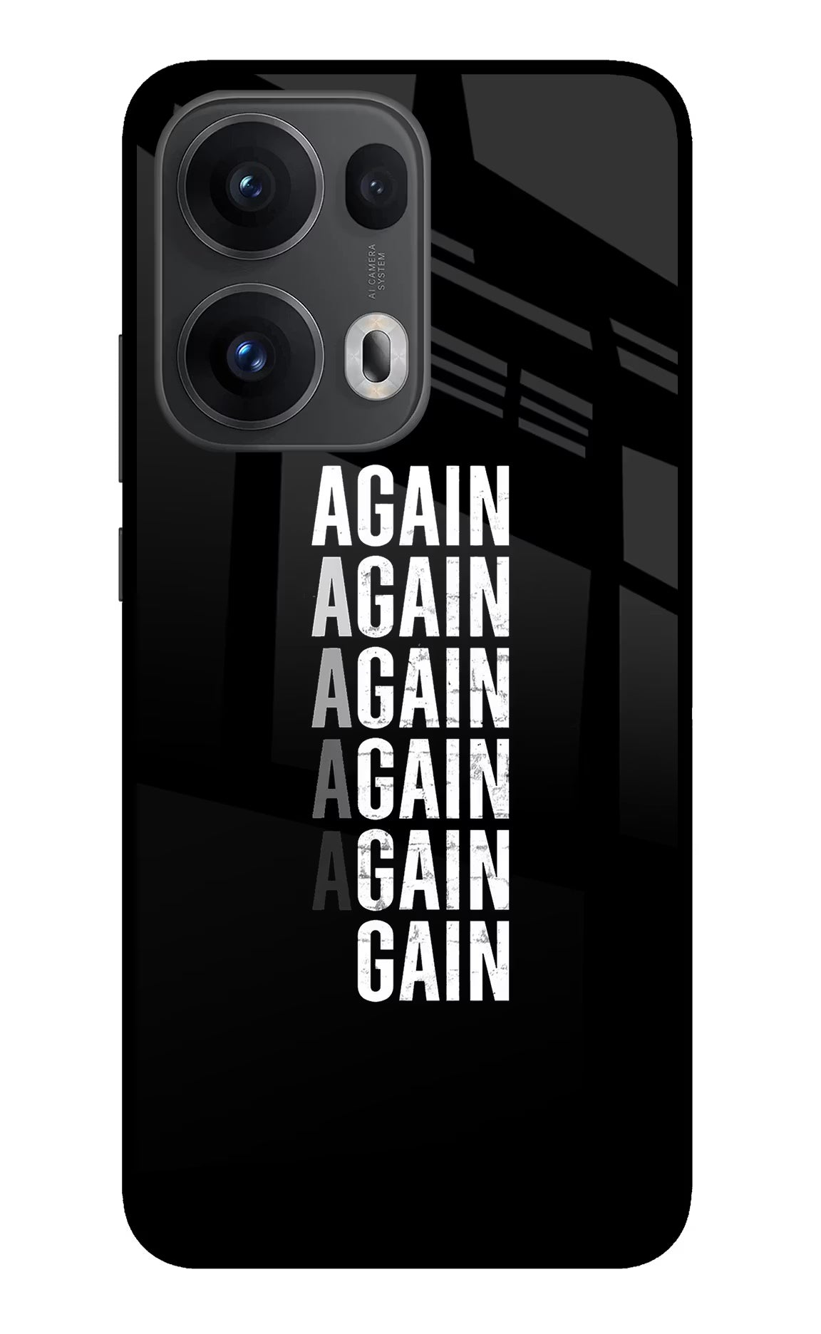 Again Again Gain Oppo Reno13 Pro 5G Glass Case Back Cover by Casekaro