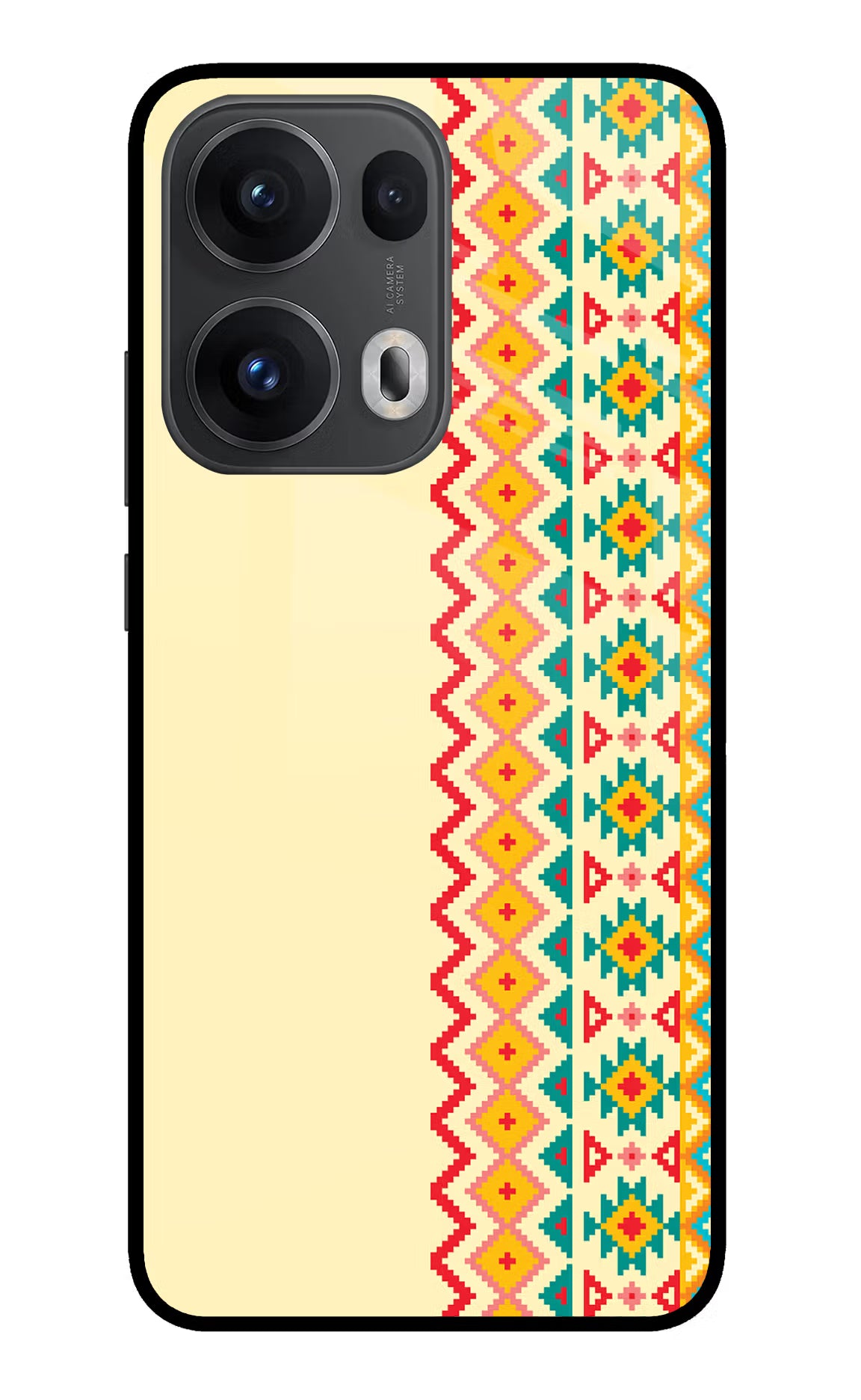 Ethnic Seamless Oppo Reno13 Pro 5G Glass Case Back Cover by Casekaro