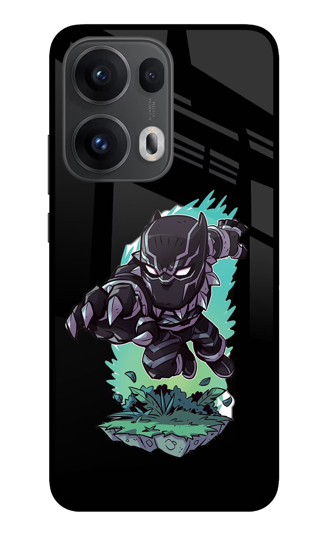 Black Panther Oppo Reno13 Pro 5G Glass Case Back Cover by Casekaro