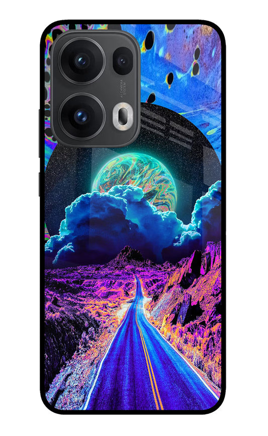 Psychedelic Painting Oppo Reno13 Pro 5G Glass Case