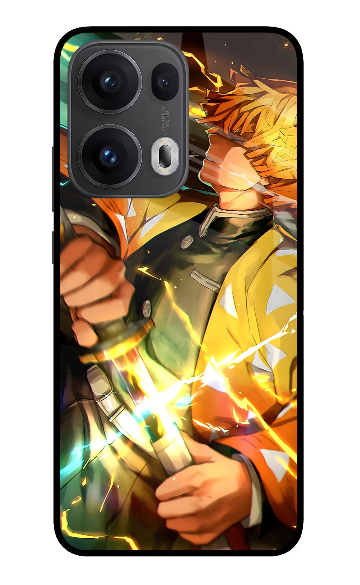 Demon Slayer Oppo Reno13 Pro 5G Glass Case Back Cover by Casekaro