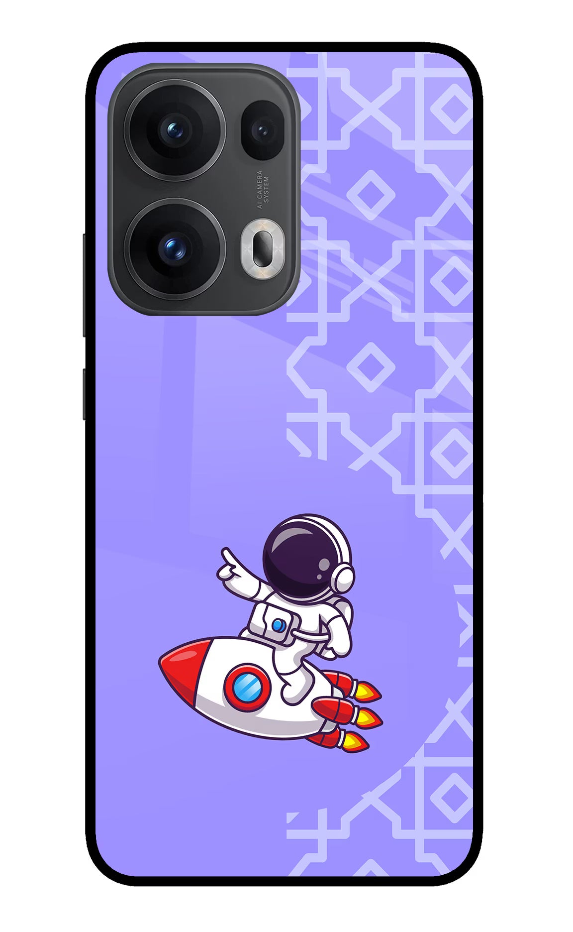 Cute Astronaut Oppo Reno13 Pro 5G Glass Case Back Cover by Casekaro