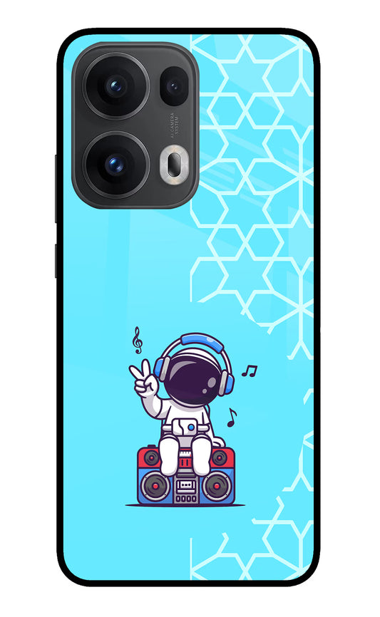 Cute Astronaut Chilling Oppo Reno13 Pro 5G Glass Case