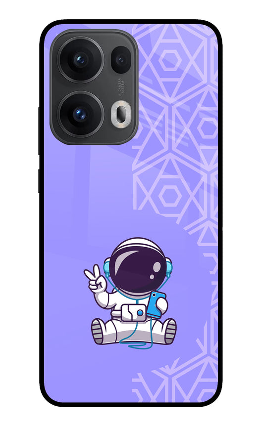 Cute Astronaut Chilling Oppo Reno13 Pro 5G Glass Case