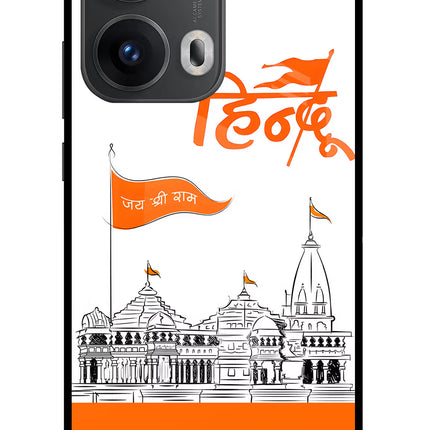 Jai Shree Ram Hindu Oppo Reno13 Pro 5G Glass Case Back Cover by Casekaro