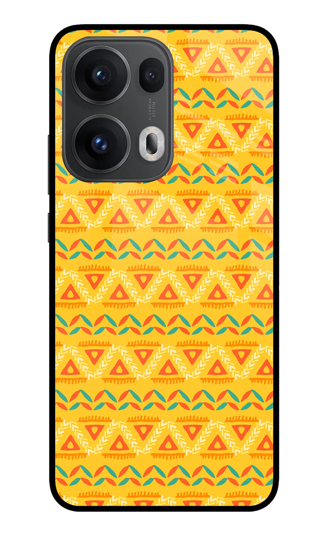 Tribal Pattern Oppo Reno13 Pro 5G Glass Case Back Cover by Casekaro
