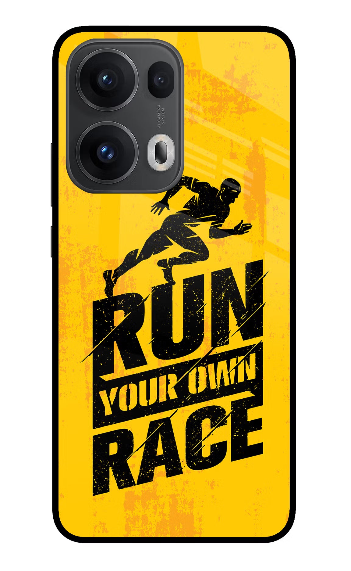 Run Your Own Race Oppo Reno13 Pro 5G Glass Case Back Cover by Casekaro