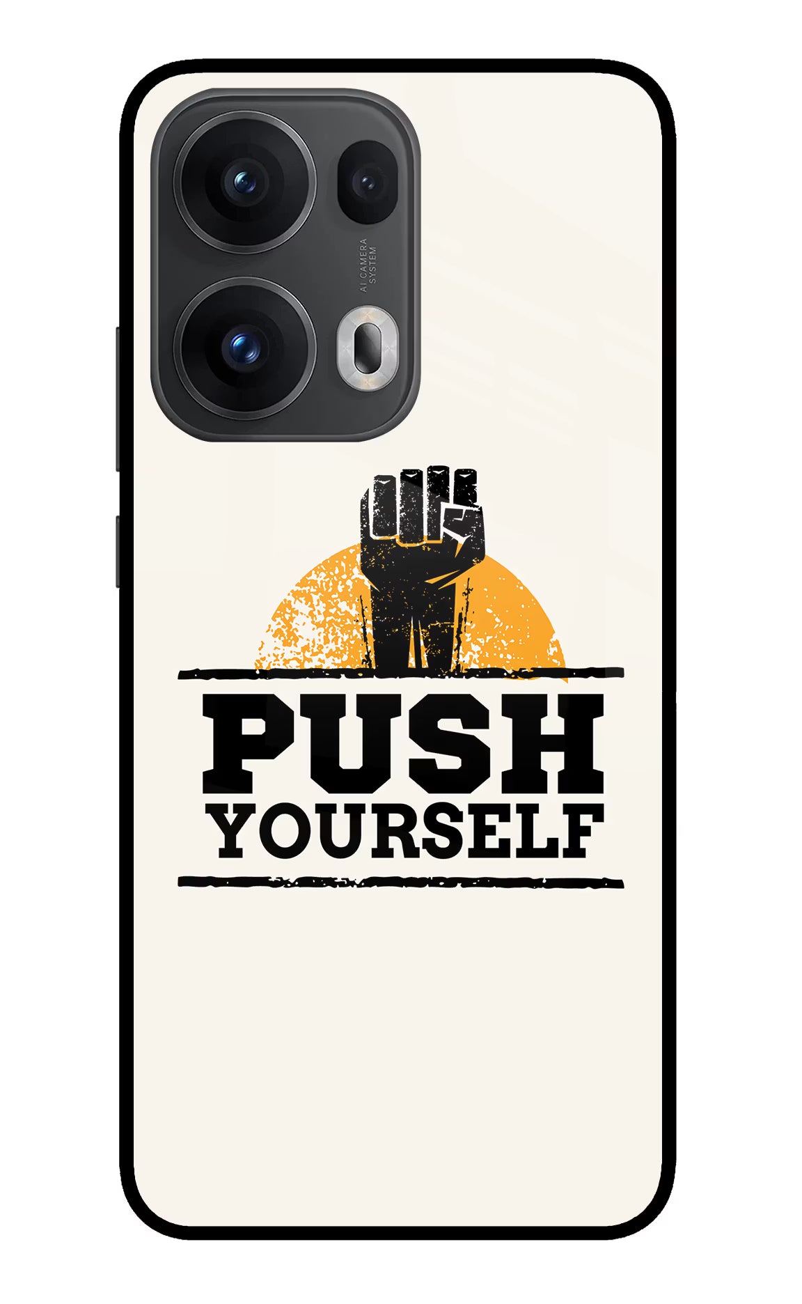 Push Yourself Oppo Reno13 Pro 5G Glass Case Back Cover by Casekaro