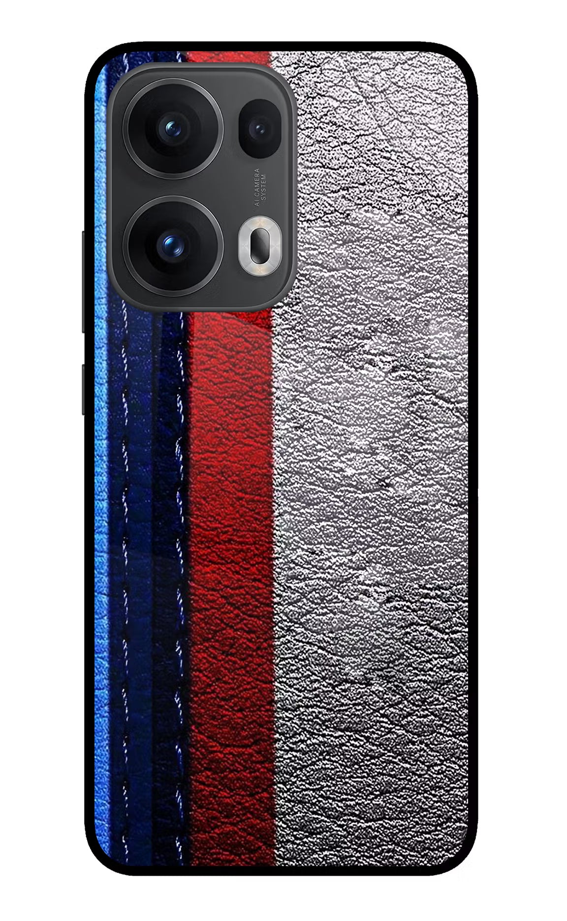 BMW Stripes Oppo Reno13 Pro 5G Glass Case Back Cover by Casekaro