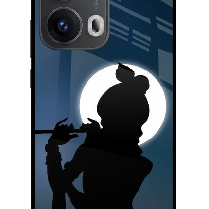 Shri Krishna Silhouette Oppo Reno13 Pro 5G Glass Case Back Cover by Casekaro