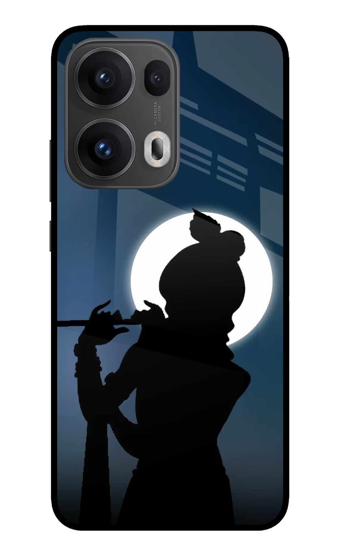 Shri Krishna Silhouette Oppo Reno13 Pro 5G Glass Case Back Cover by Casekaro