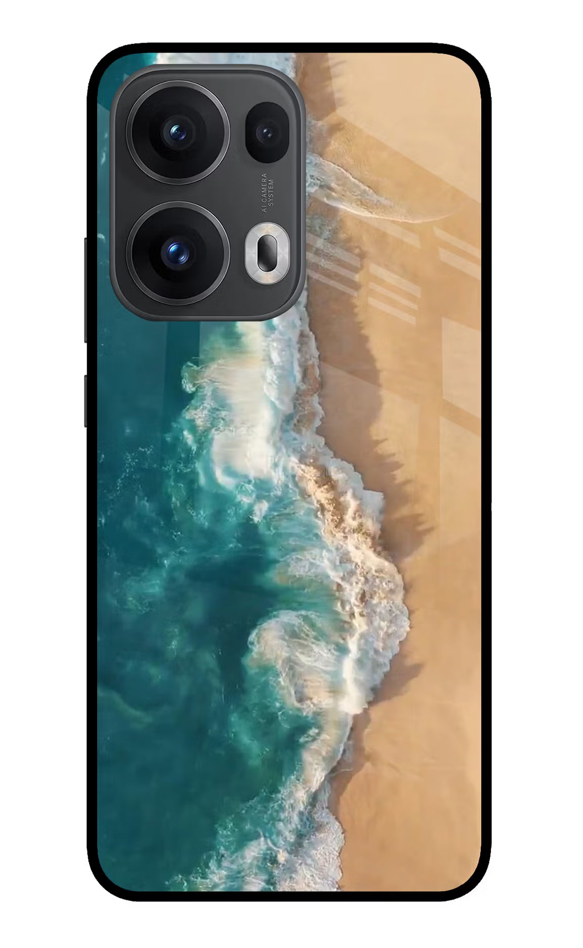 Ocean Beach Oppo Reno13 Pro 5G Glass Case Back Cover by Casekaro