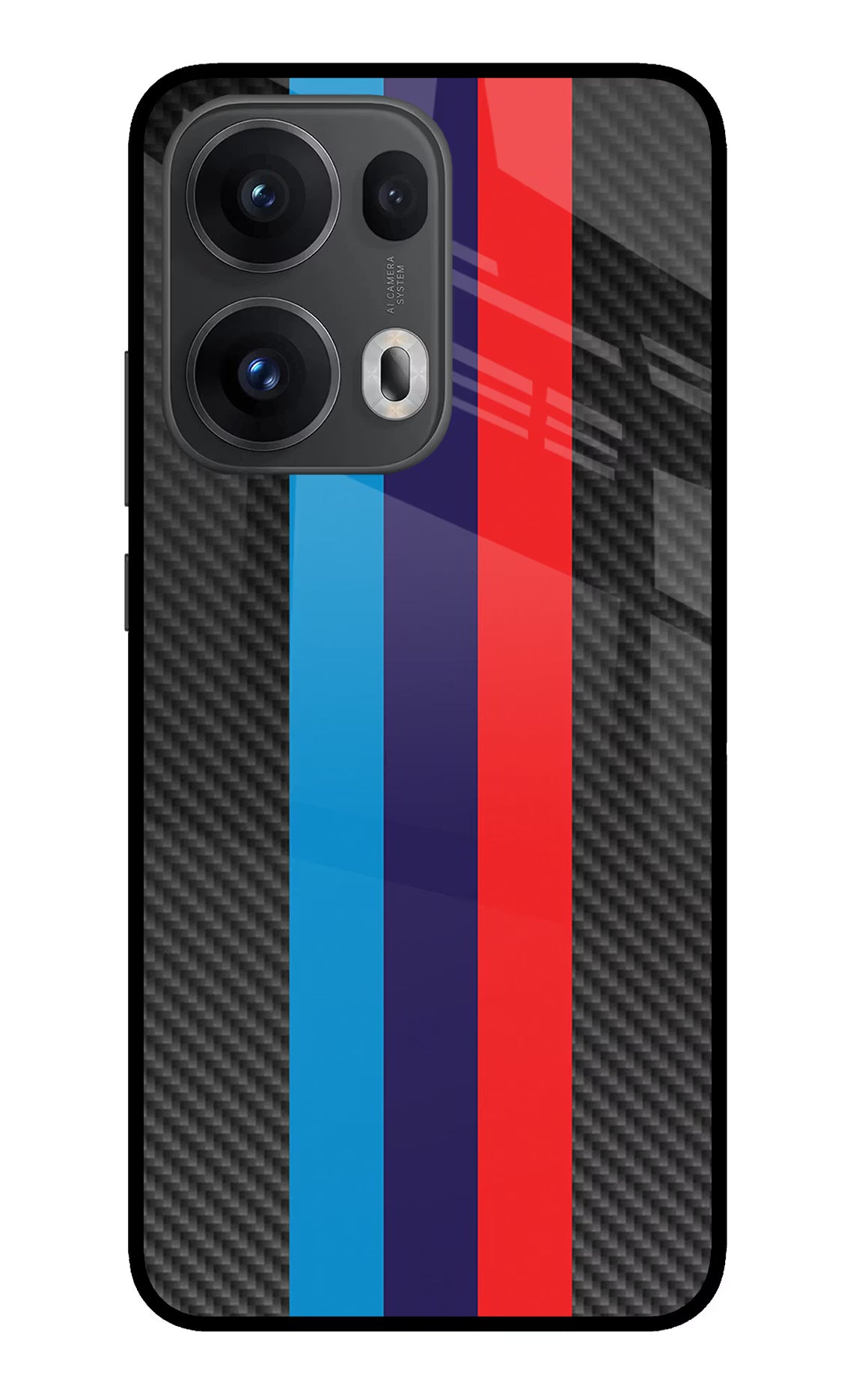 BMW Stripes Pattern Oppo Reno13 Pro 5G Glass Case