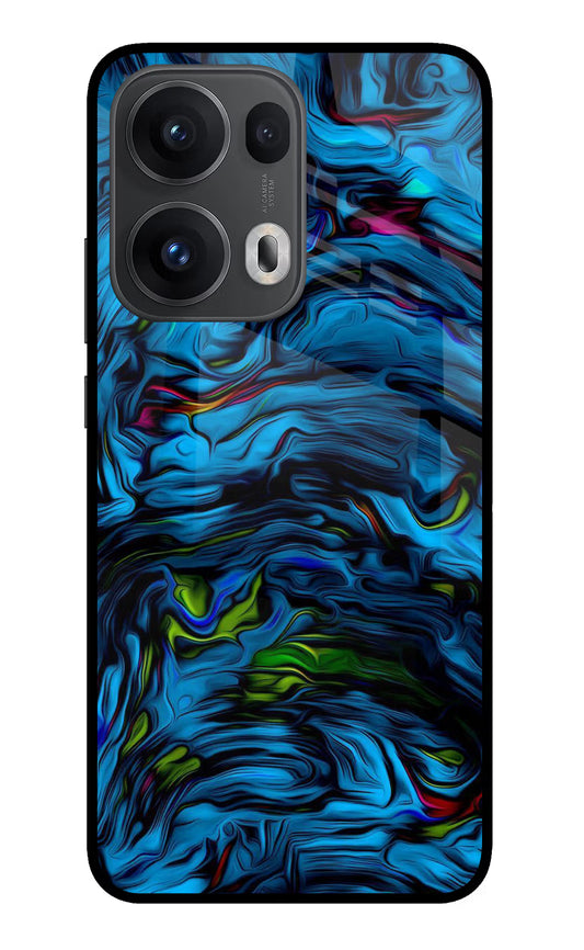 Dark Blue Abstract Oppo Reno13 Pro 5G Glass Case