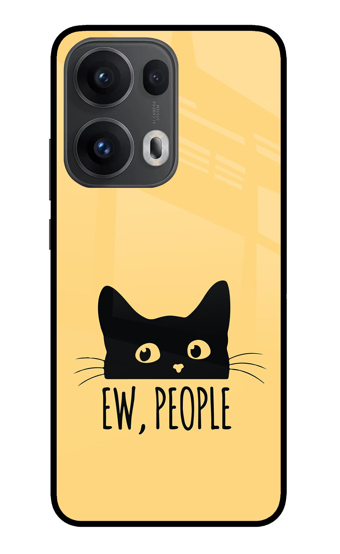 Ew People Catitude Oppo Reno13 Pro 5G Glass Case Back Cover by Casekaro