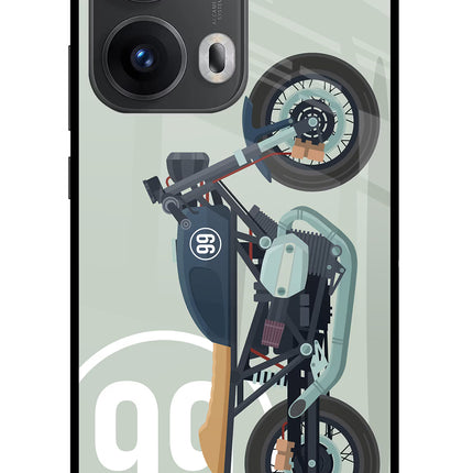 Classic Cafe Racer 99 Oppo Reno13 Pro 5G Glass Case Back Cover by Casekaro