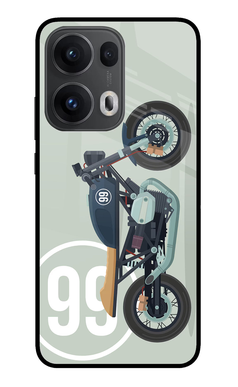 Classic Cafe Racer 99 Oppo Reno13 Pro 5G Back Cover, Glass case