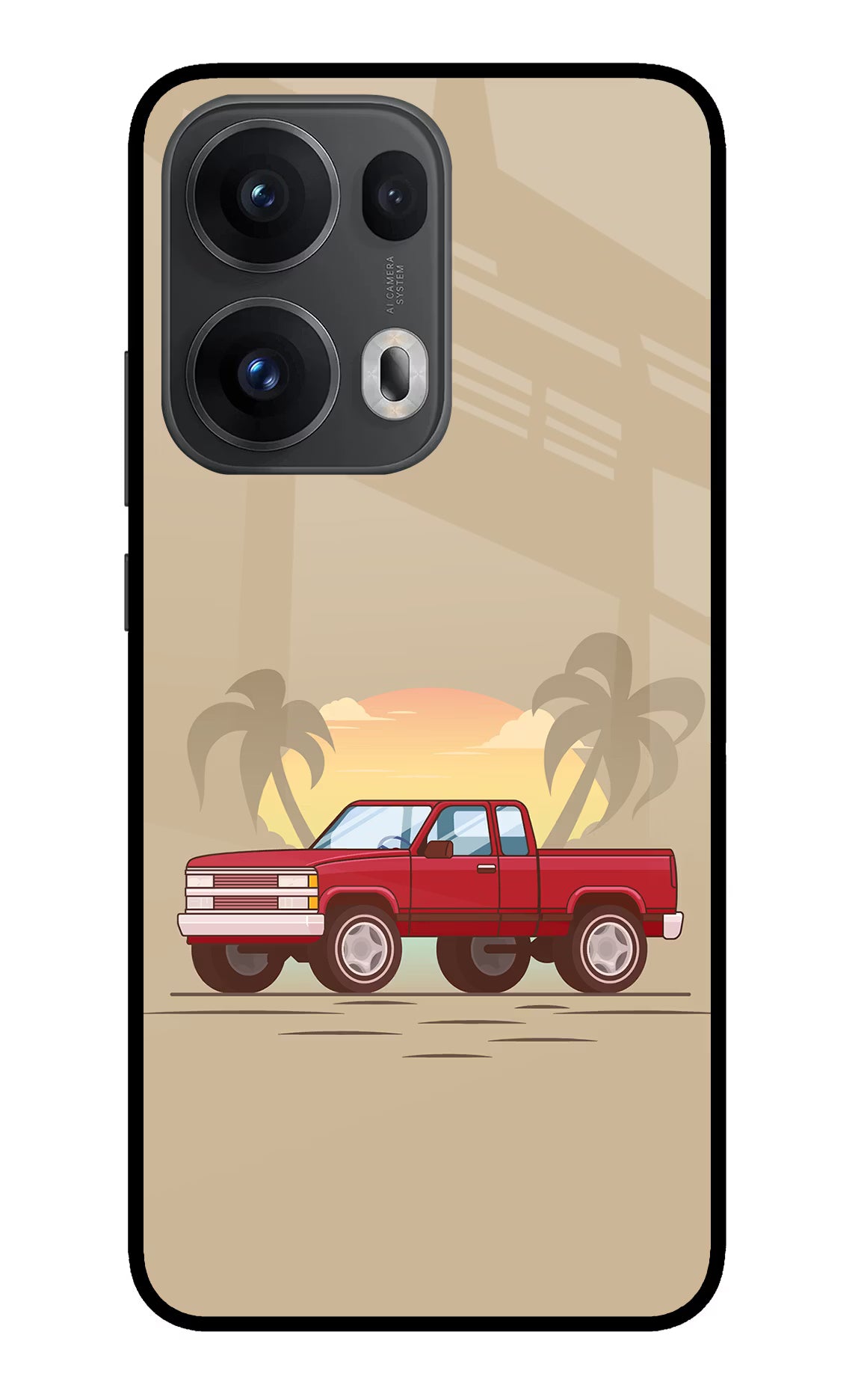 Desert Classic Drive Oppo Reno13 Pro 5G Glass Case Back Cover by Casekaro