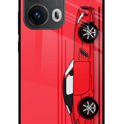 Red Velocity Oppo Reno13 Pro 5G Glass Case Back Cover by Casekaro