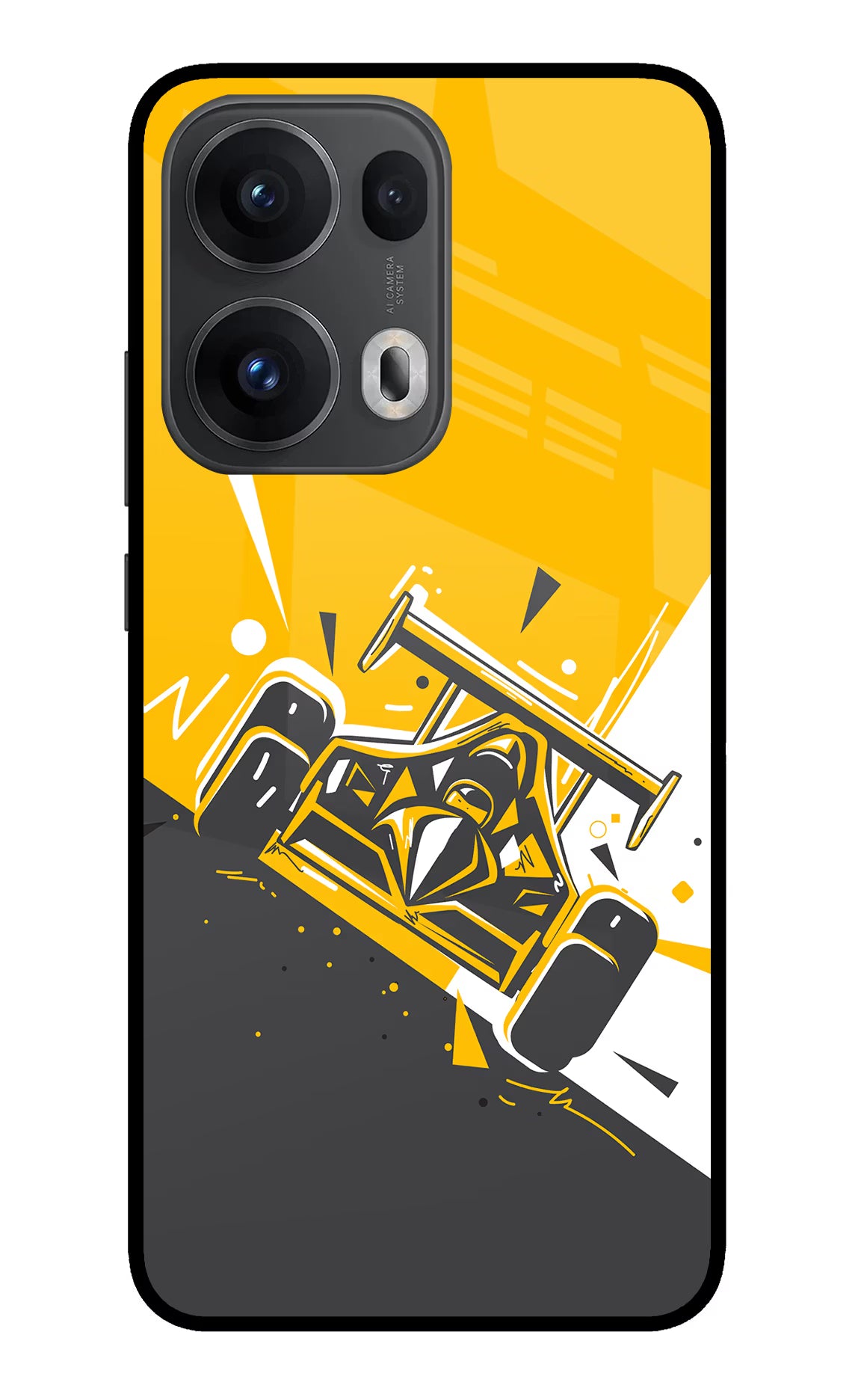 Track King Oppo Reno13 Pro 5G Glass Case Back Cover by Casekaro