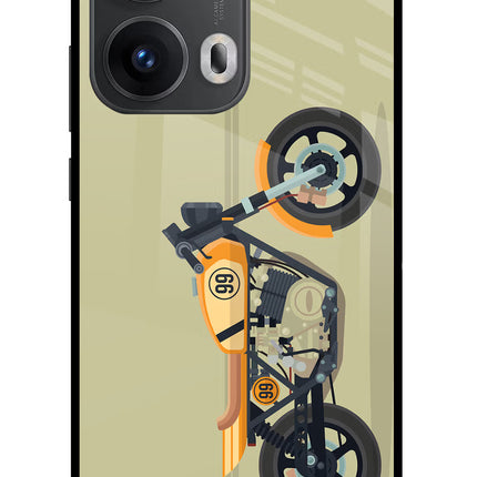 Vertical Speedster Oppo Reno13 Pro 5G Glass Case Back Cover by Casekaro