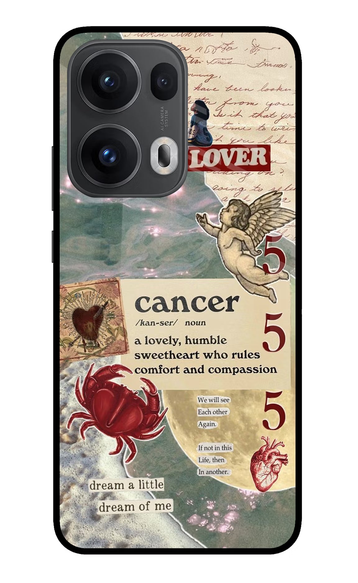 Cancer Zodiac Oppo Reno13 Pro 5G Glass Case Back Cover by Casekaro