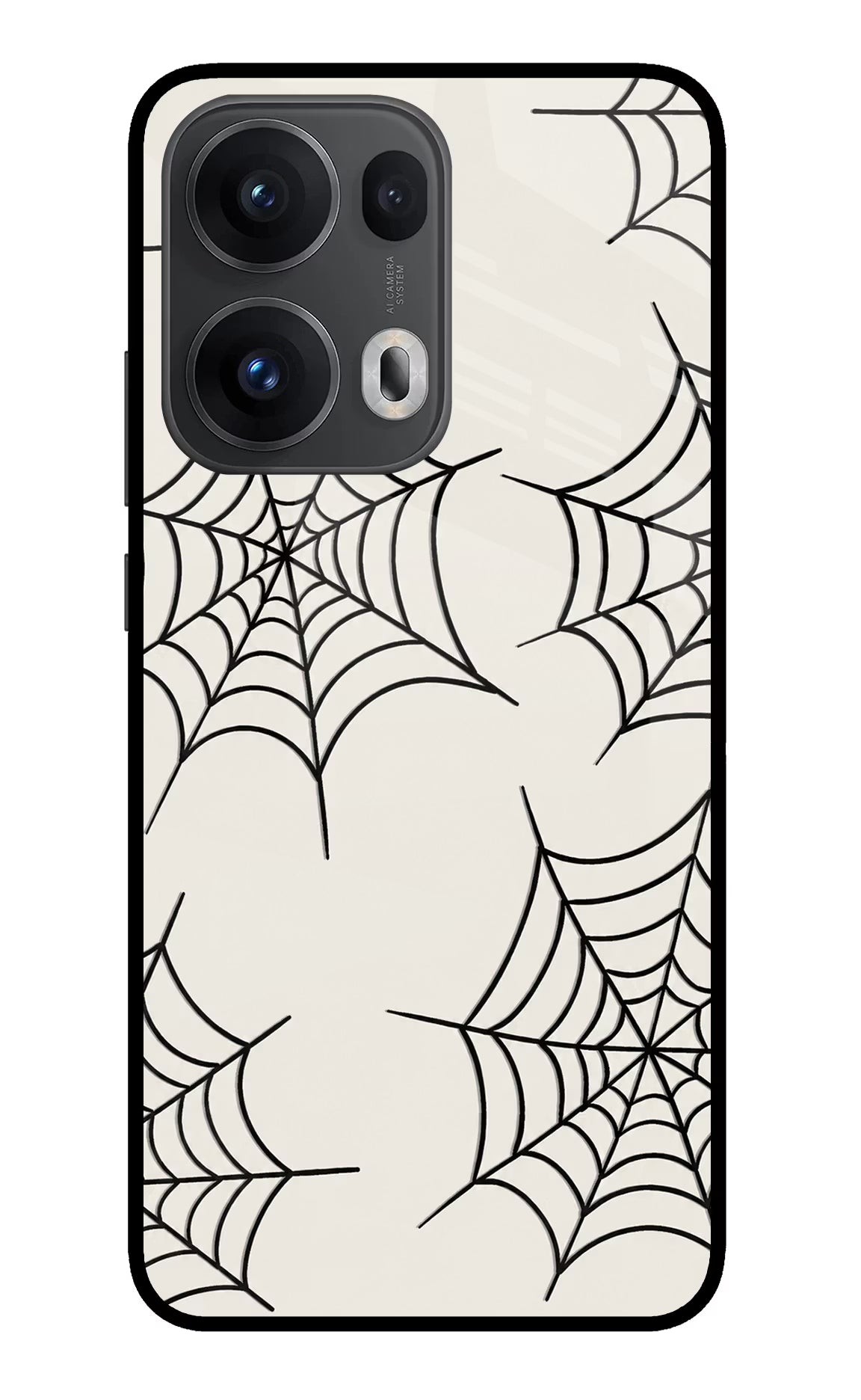 Spider Web Oppo Reno13 Pro 5G Glass Case Back Cover by Casekaro