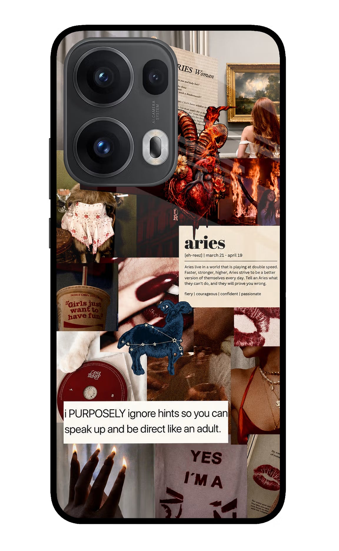 Zodiac Aries Oppo Reno13 Pro 5G Glass Case
