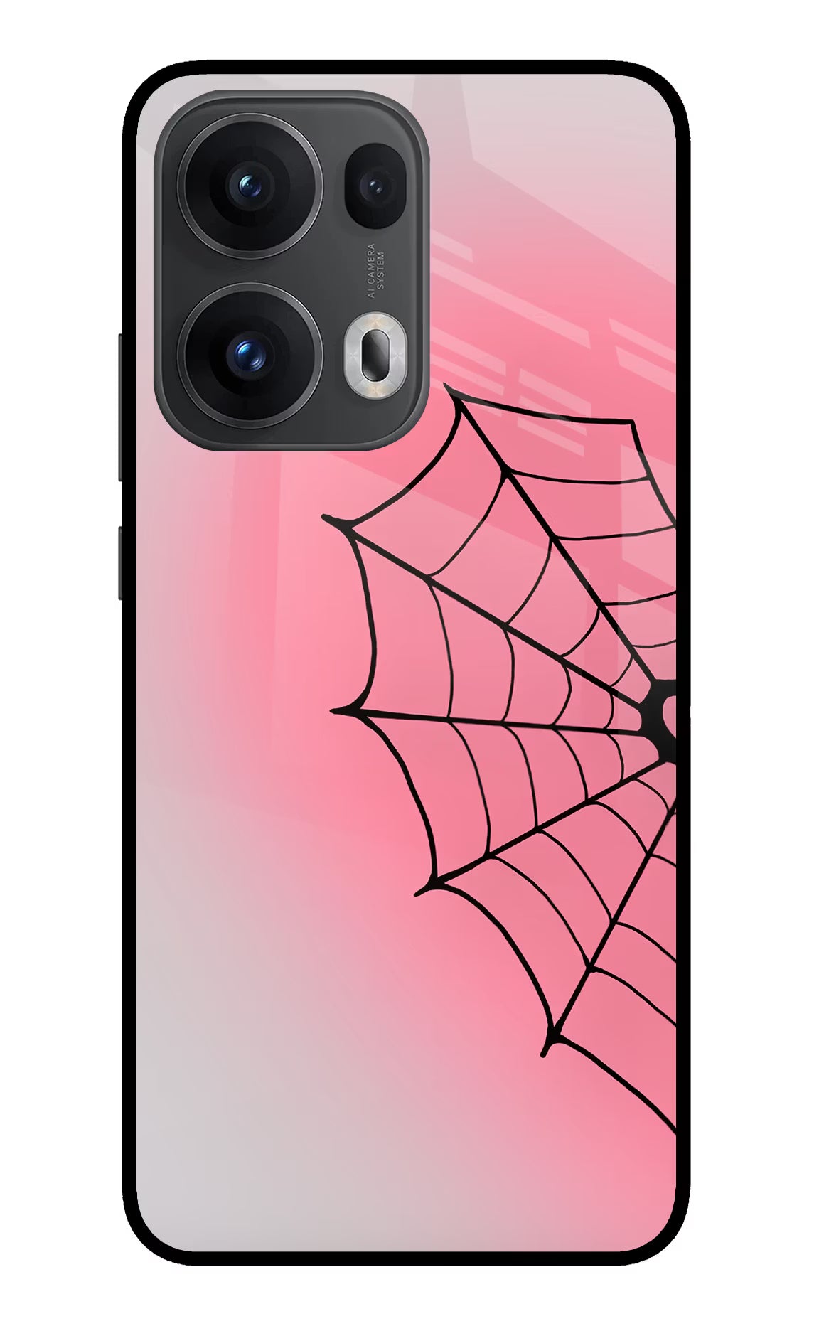 Pink Web Oppo Reno13 Pro 5G Glass Case