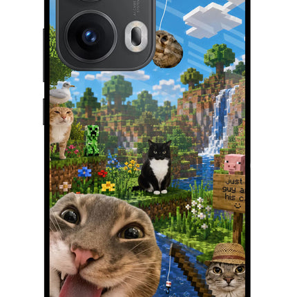 Minecraft Cat Chaos Oppo Reno13 Pro 5G Glass Case