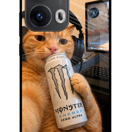 Gamer Cat Energy Oppo Reno13 Pro 5G Glass Case