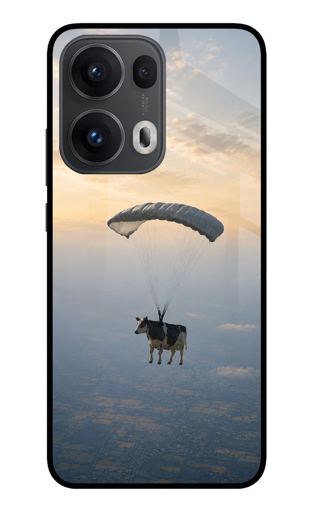 Skydiving Cow Oppo Reno13 Pro 5G Glass Case