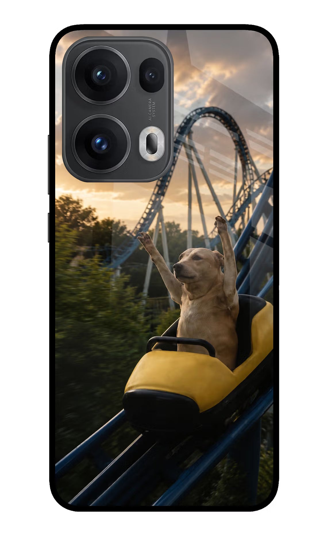 Rollercoaster Dog Oppo Reno13 Pro 5G Glass Case