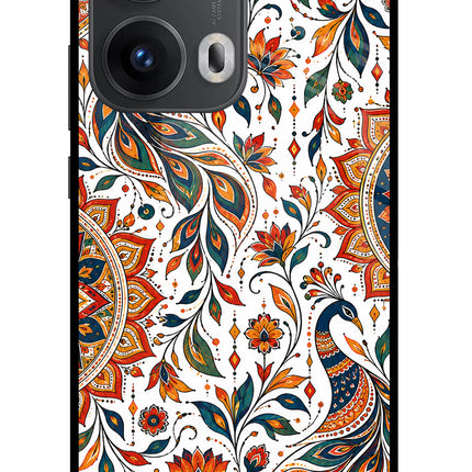 White Mayura Oppo Reno13 Pro 5G Glass Case
