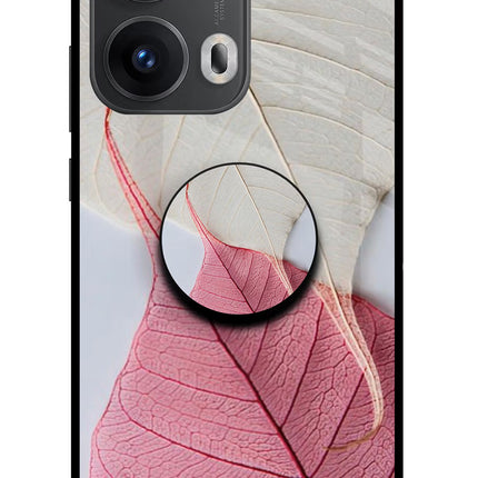 White Pink Leaf Oppo Reno13 Pro 5G Pop Case by Casekaro