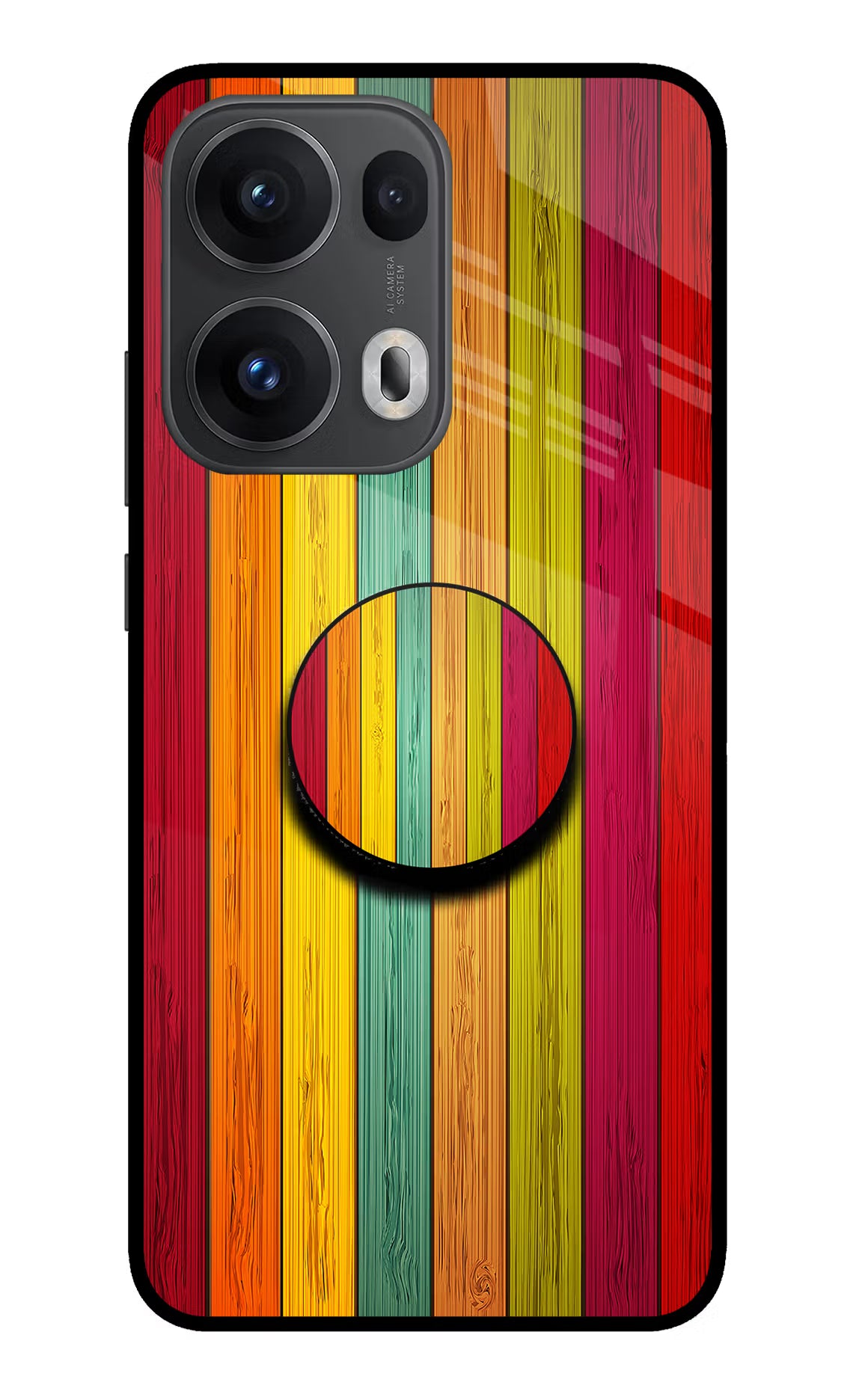 Multicolor Wooden Oppo Reno13 Pro 5G Pop Case by Casekaro