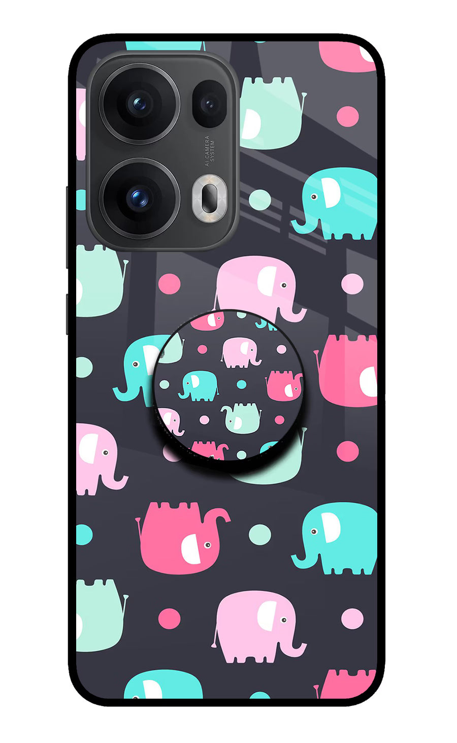 Baby Elephants Oppo Reno13 Pro 5G Pop Case, Glass case