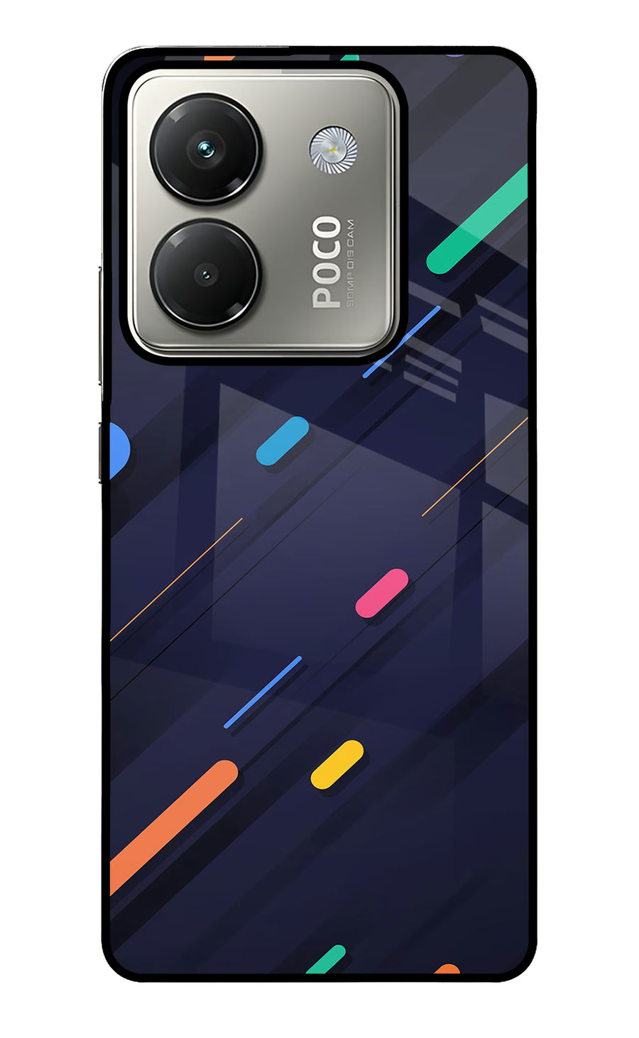 Abstract Design Poco M7 Pro 5G Back Cover, Glass case